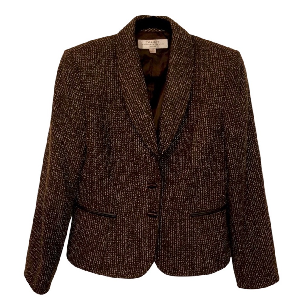 Tahari brown and cream blazer, 10P